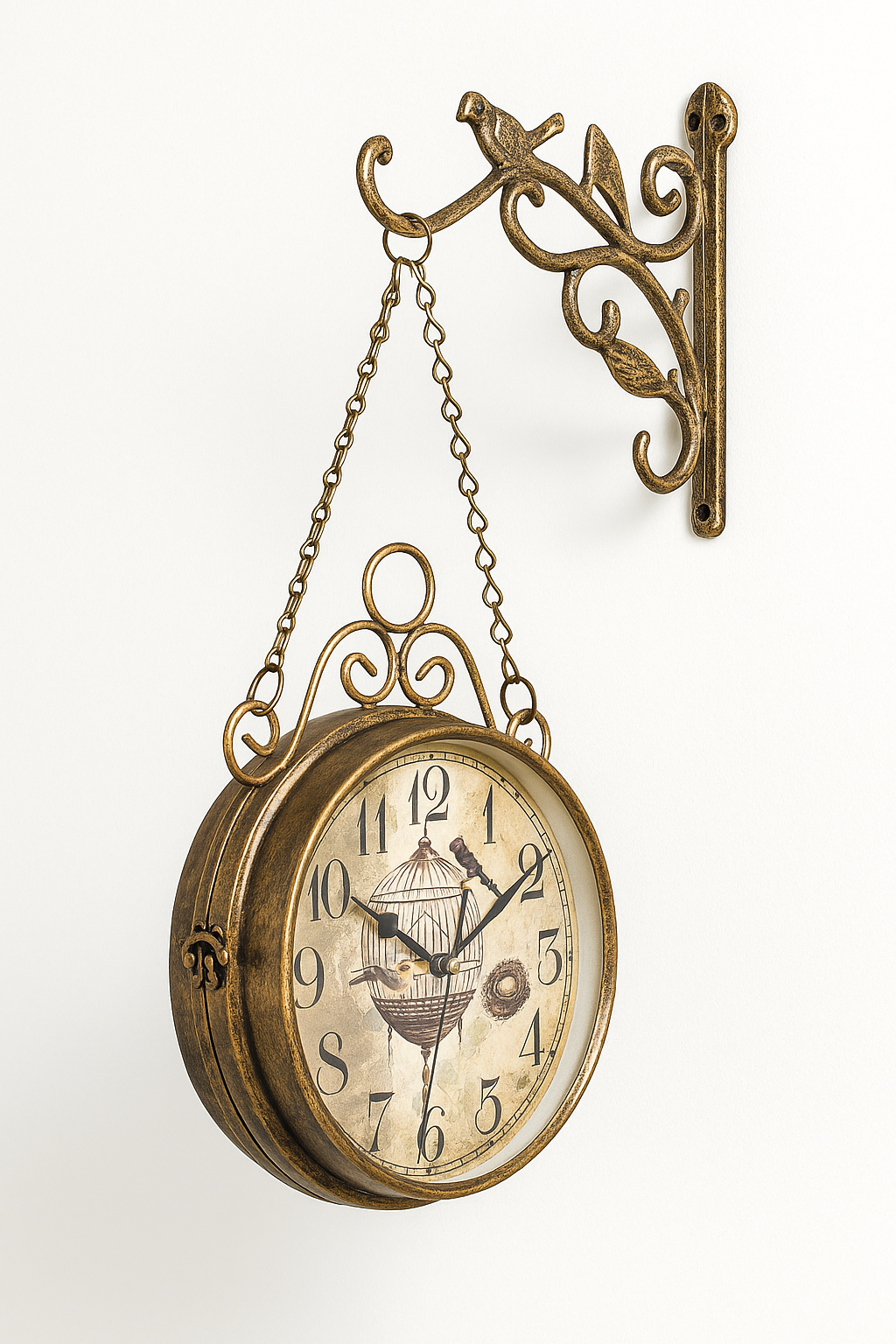 Vintage | Wanduhr aus Metall im Bahnhof Stil