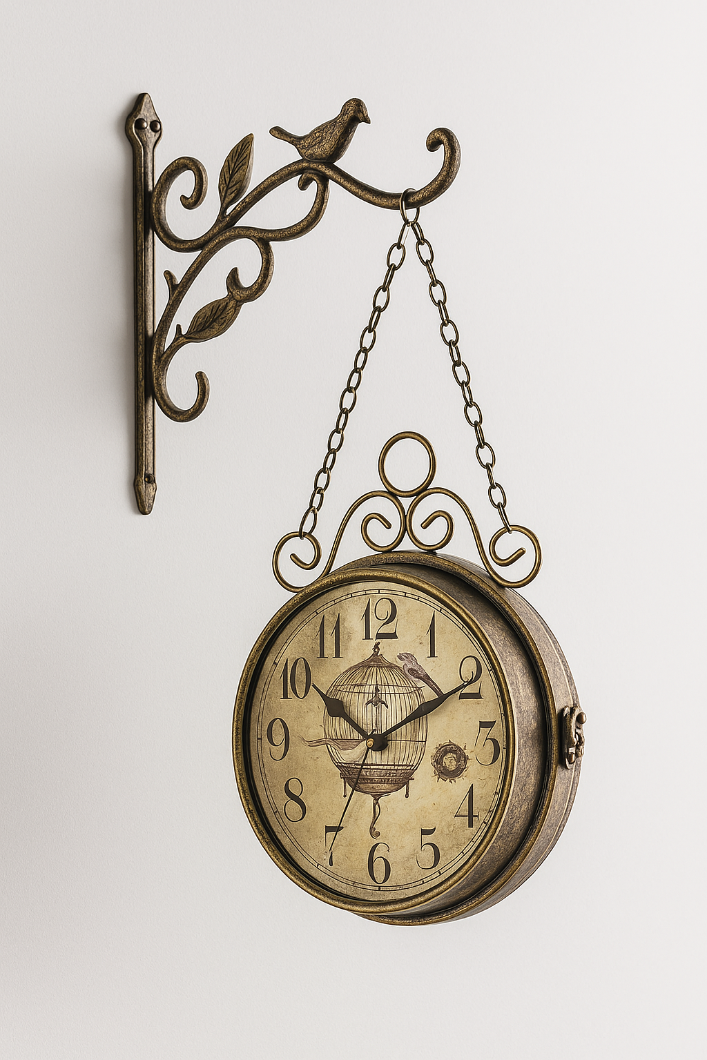 Vintage | Wanduhr aus Metall im Bahnhof Stil