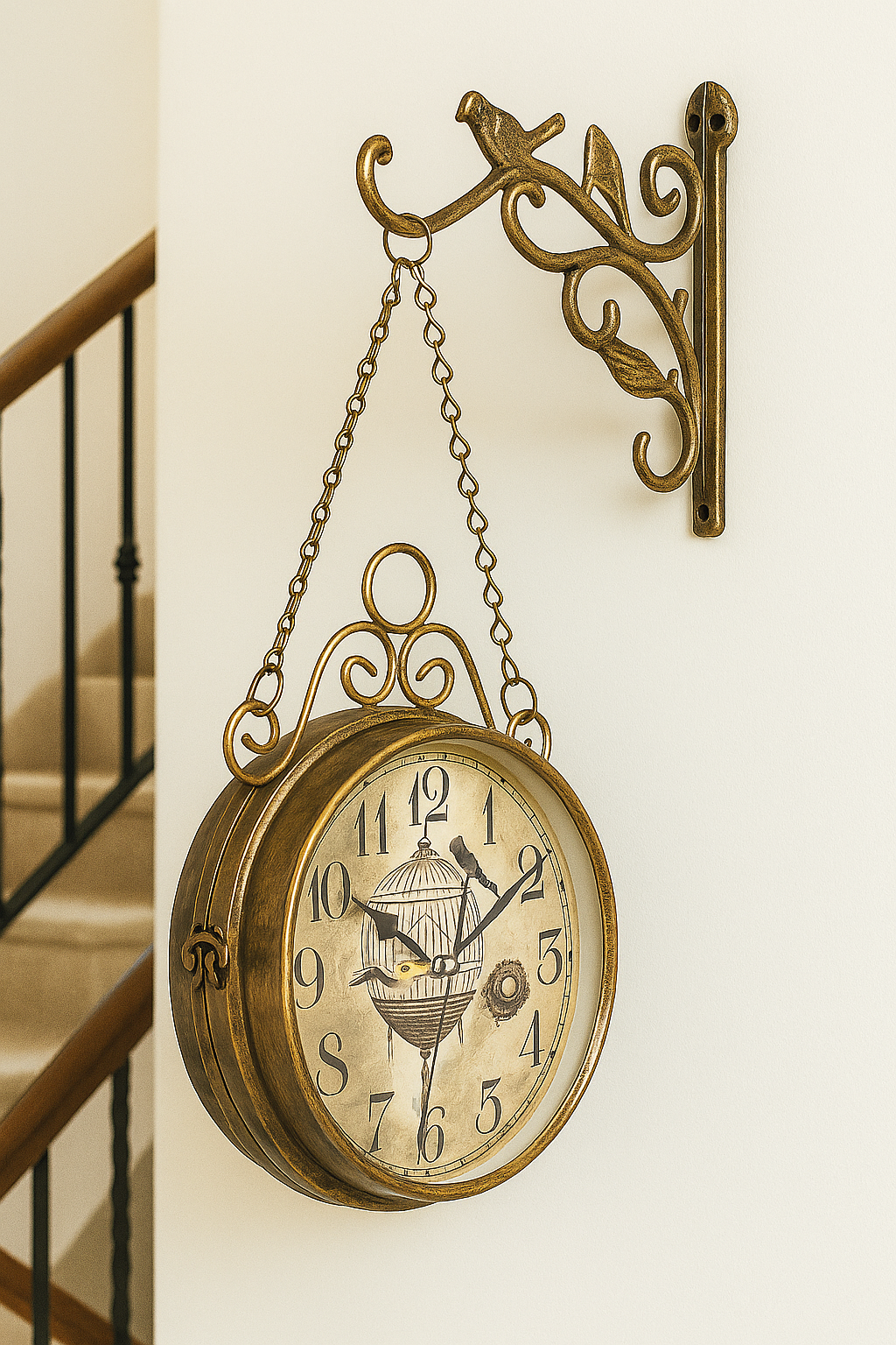Vintage | Wanduhr aus Metall im Bahnhof Stil