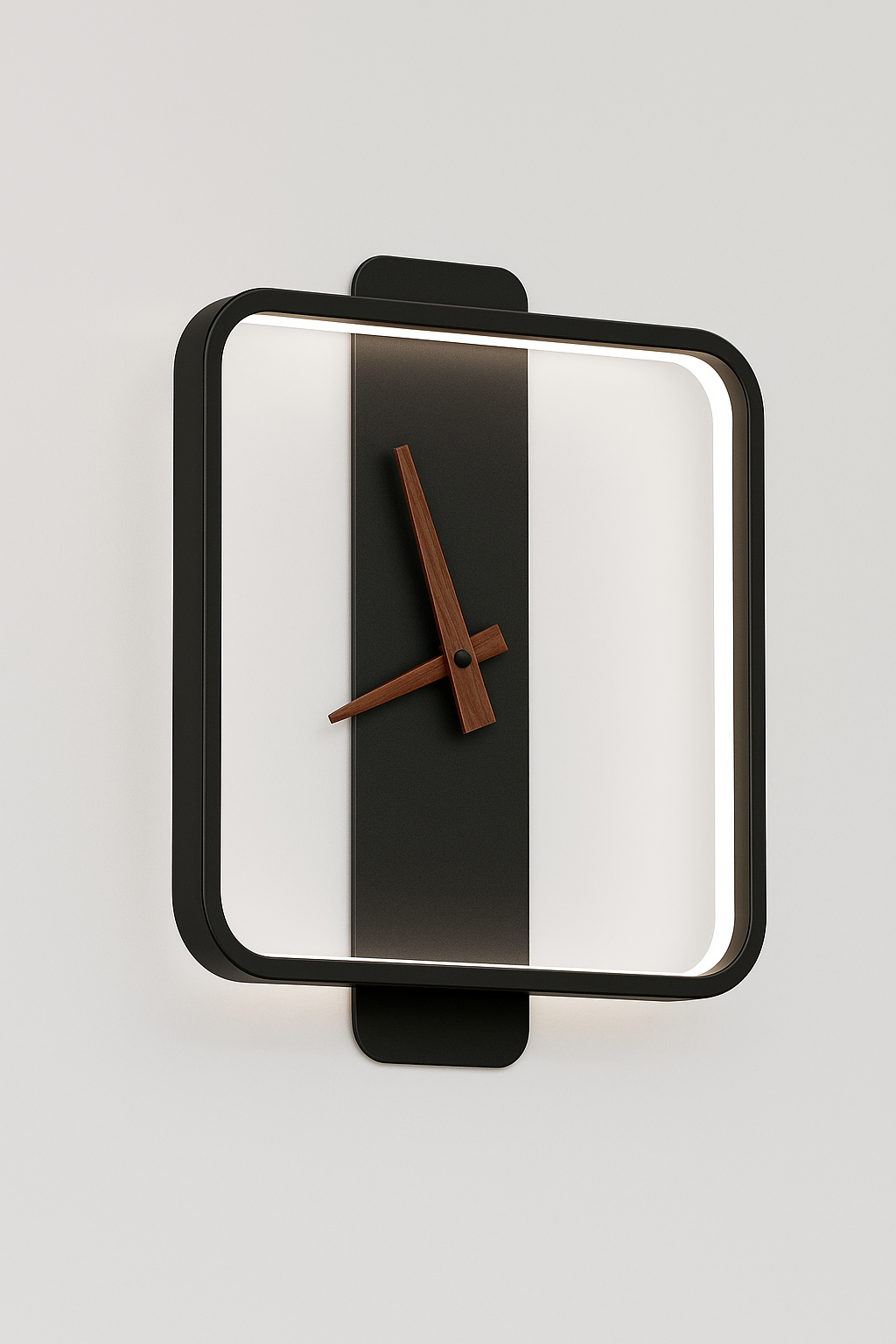 Touch | Wanduhr Schwarz aus Aluminium und Glas