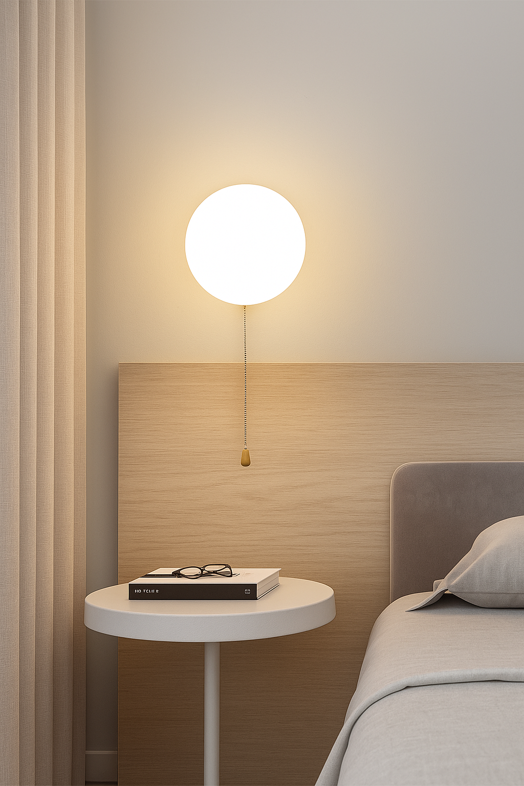 Glasora | Runde Glas-Wandlampe für Schlafzimmer