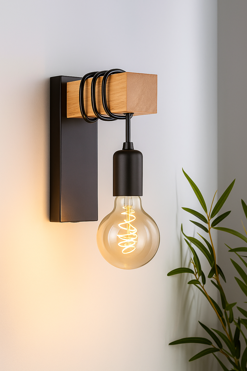 Woodix | Retro LED-Wandlampe für Wohnzimmer