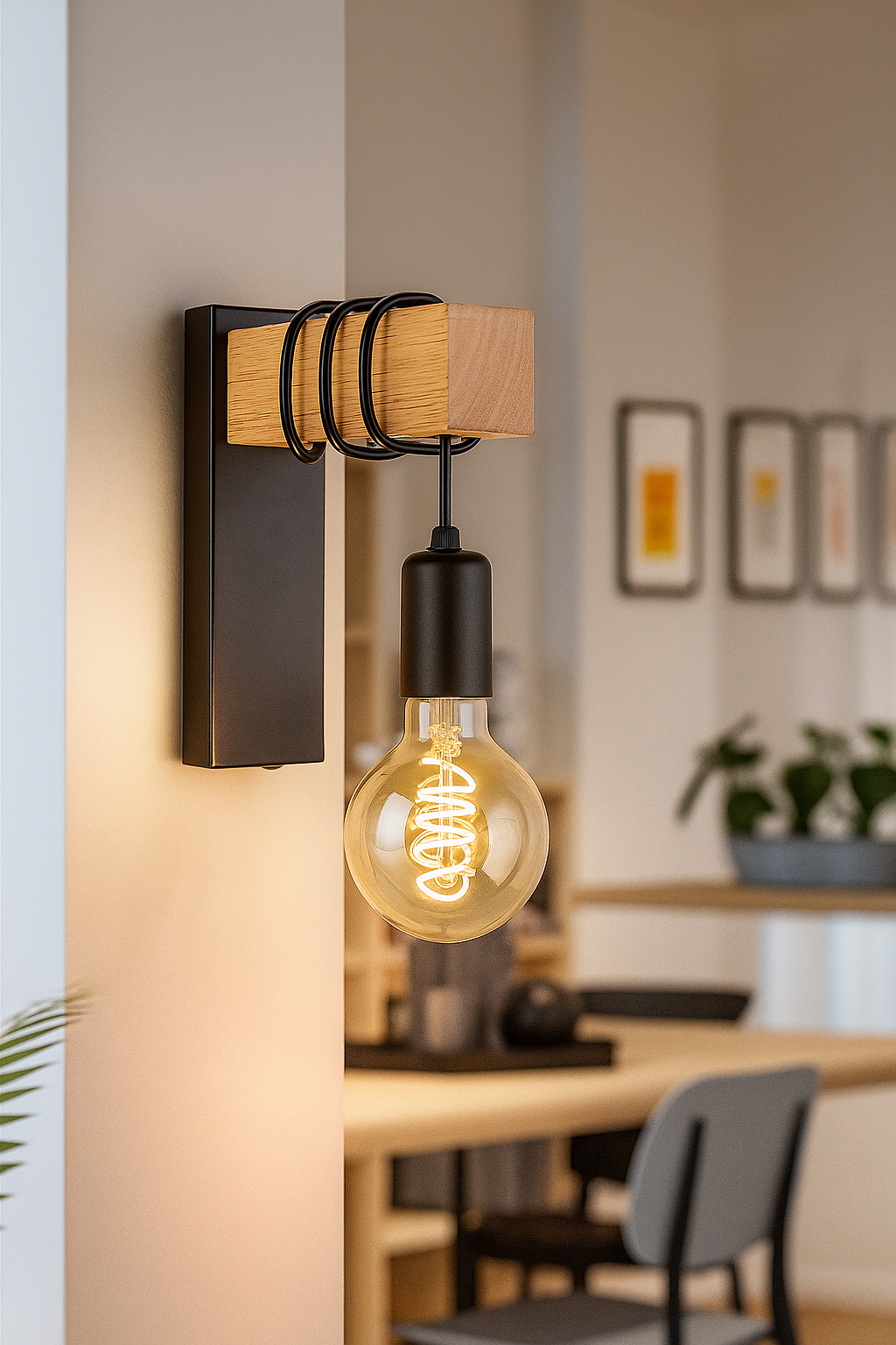 Woodix | Retro LED-Wandlampe für Wohnzimmer