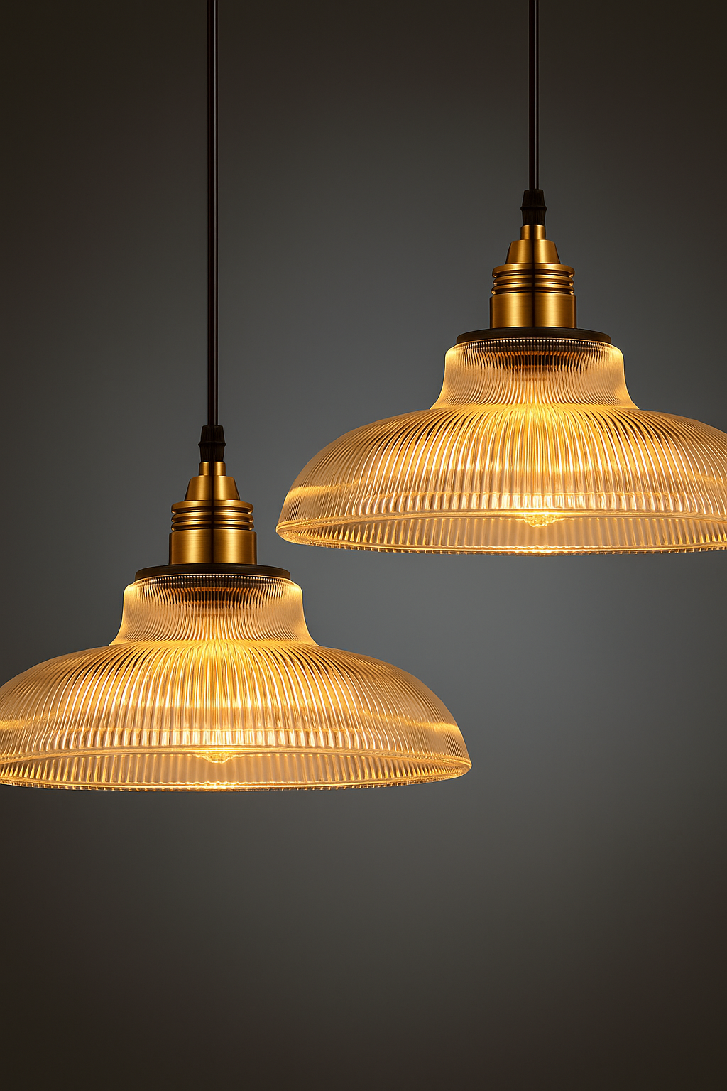 Nordelle | Retro Glas-Pendelleuchte mit Kupfer