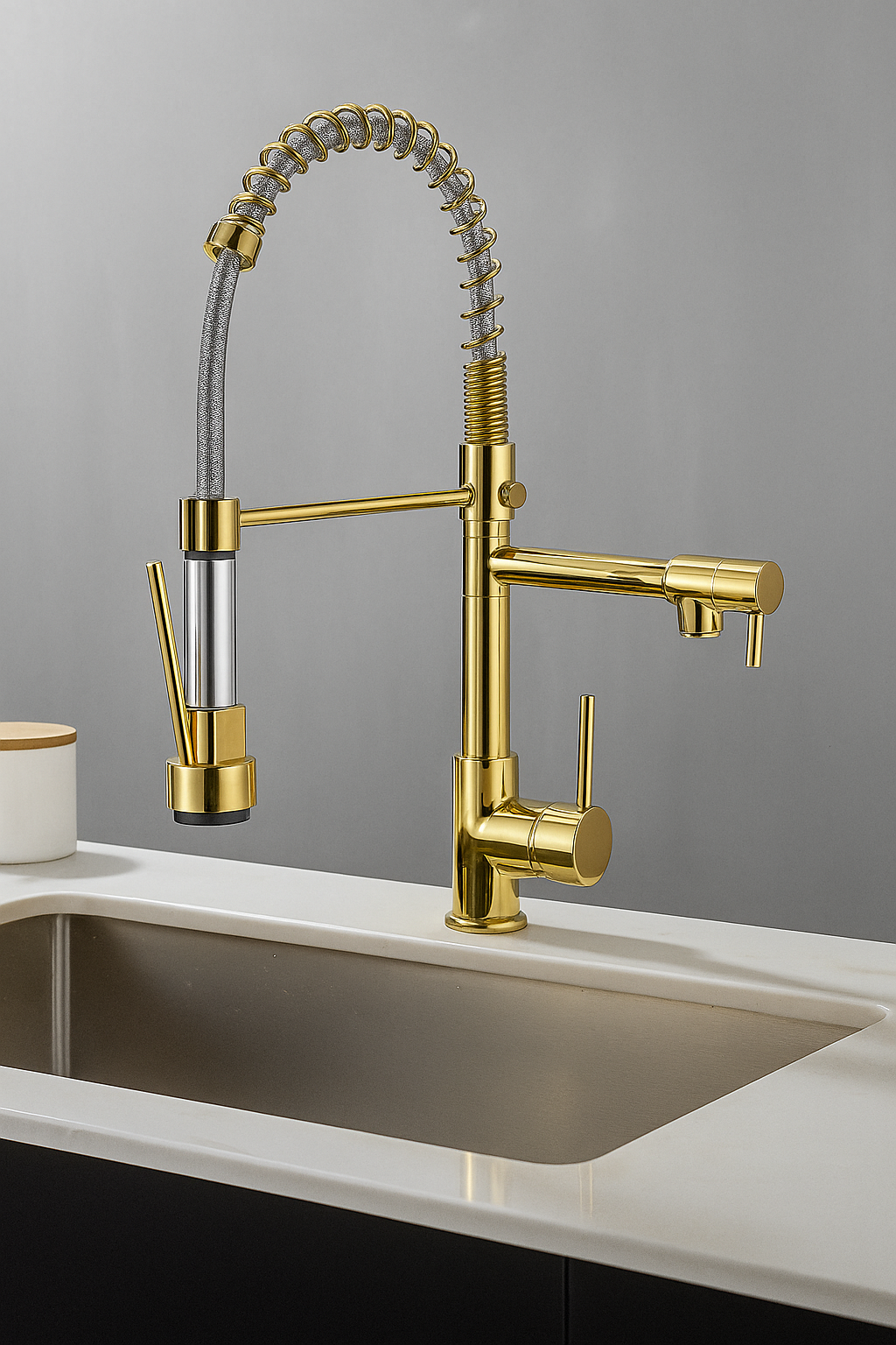 DualFlow | Stilvoller Wasserhahn mit Doppel-Auslauf
