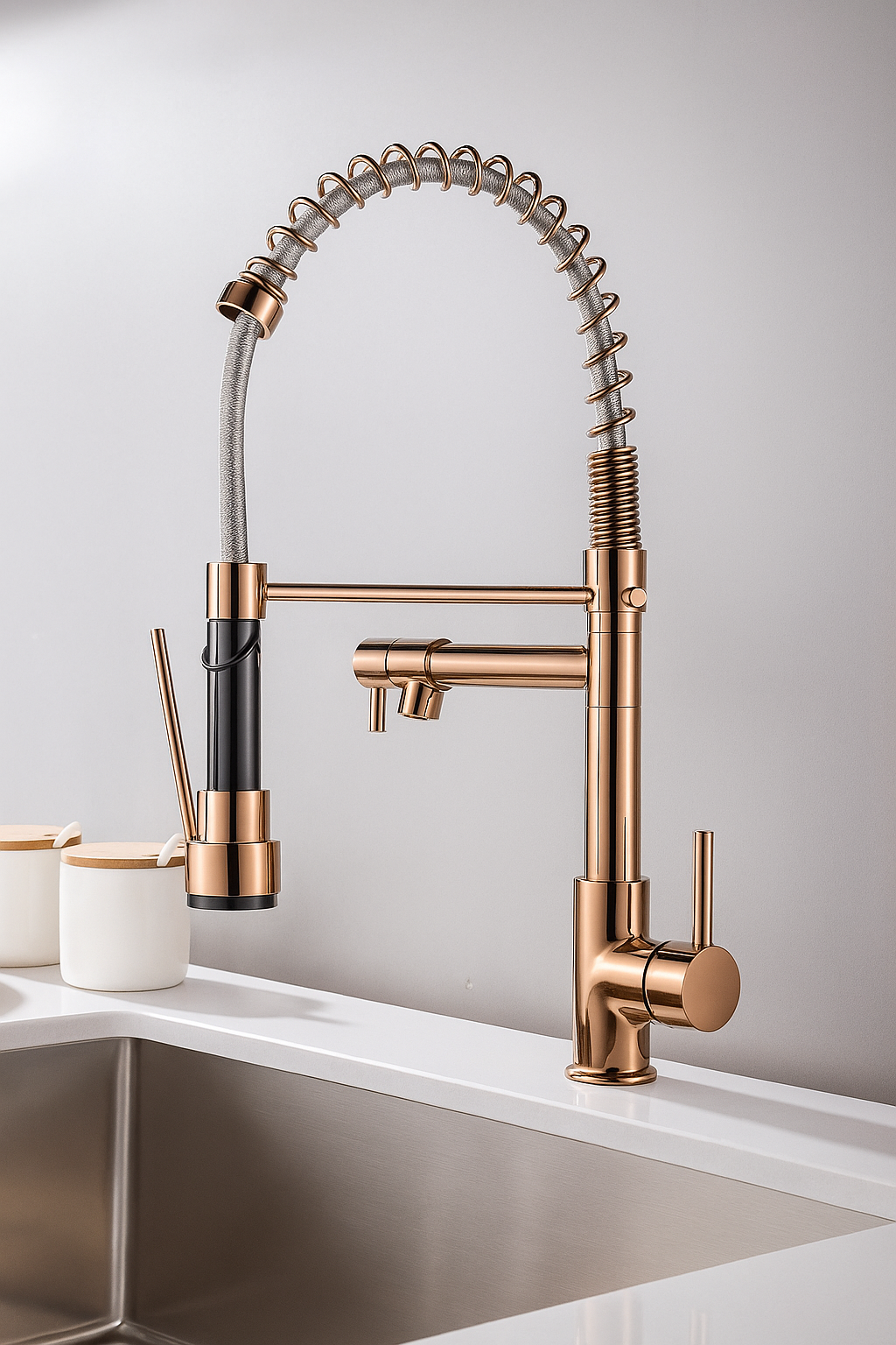 DualFlow | Stilvoller Wasserhahn mit Doppel-Auslauf