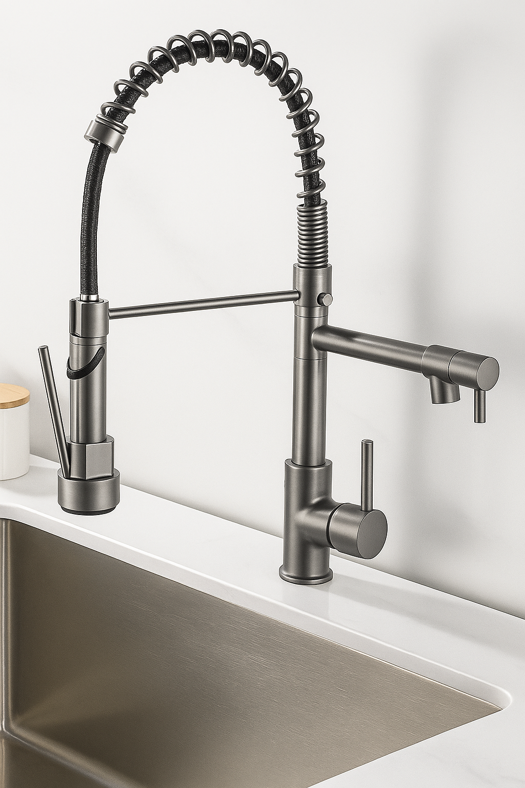 DualFlow | Stilvoller Wasserhahn mit Doppel-Auslauf