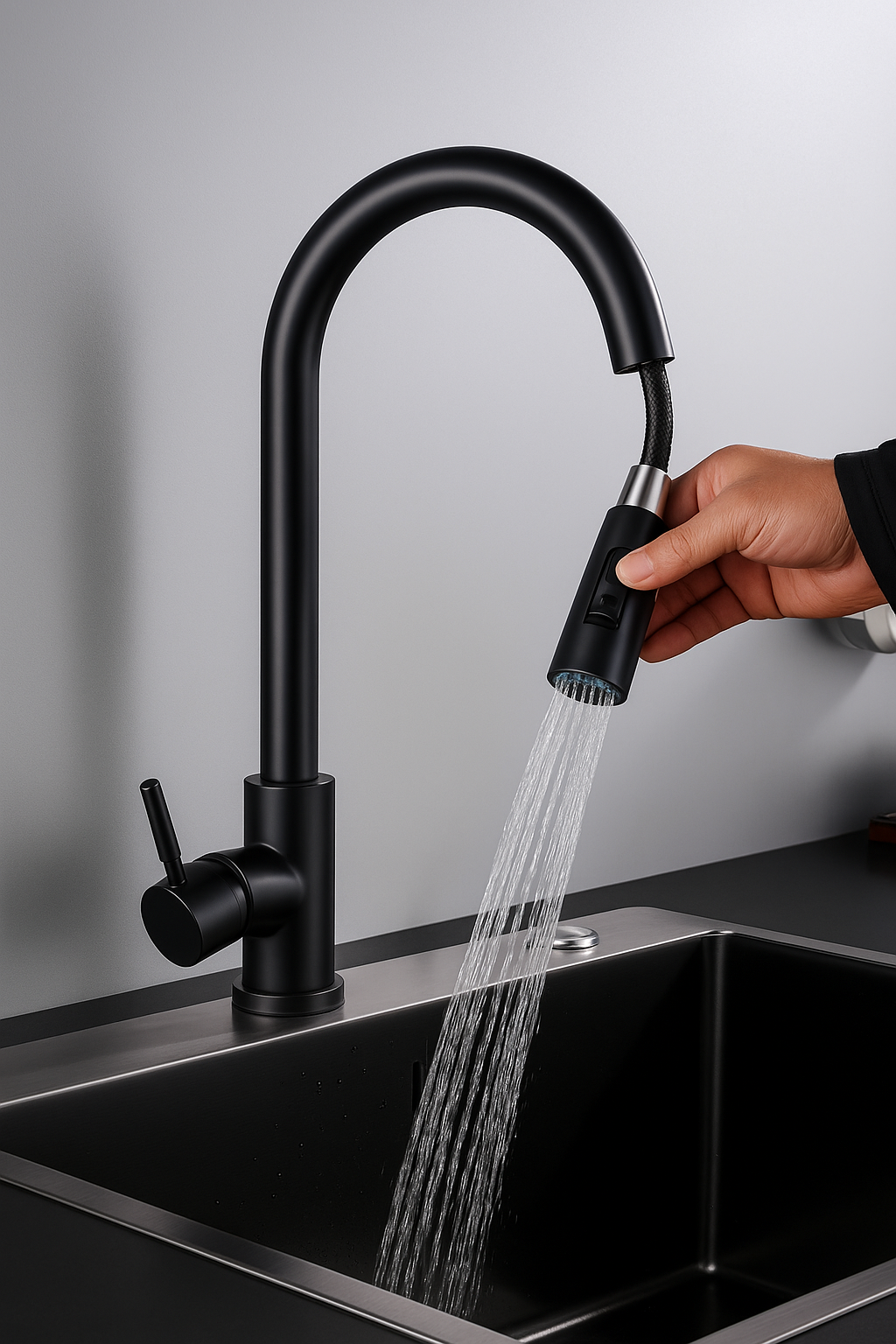 Flex | Schwarzer Flexibler Wasserhahn