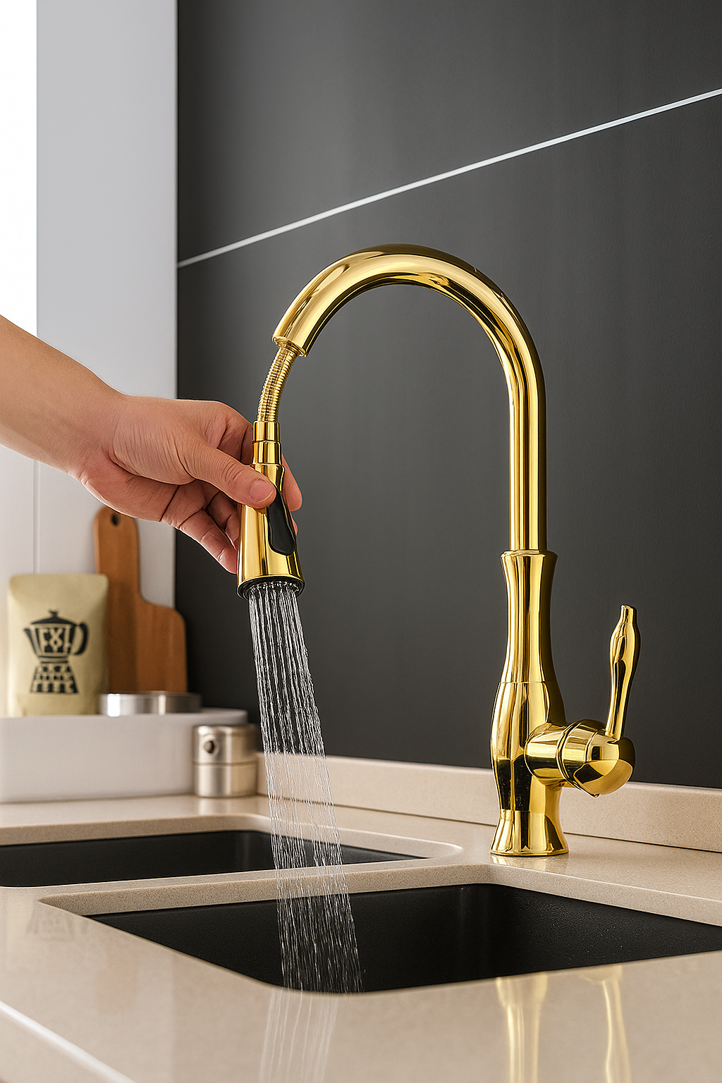 FlexiFlow | Ausziehbarer Küchenwasserhahn mit Flexibilität