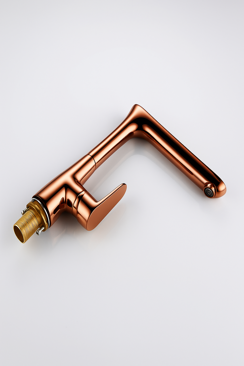 Roségold | Eleganter Einloch Wasserhahn aus Messing