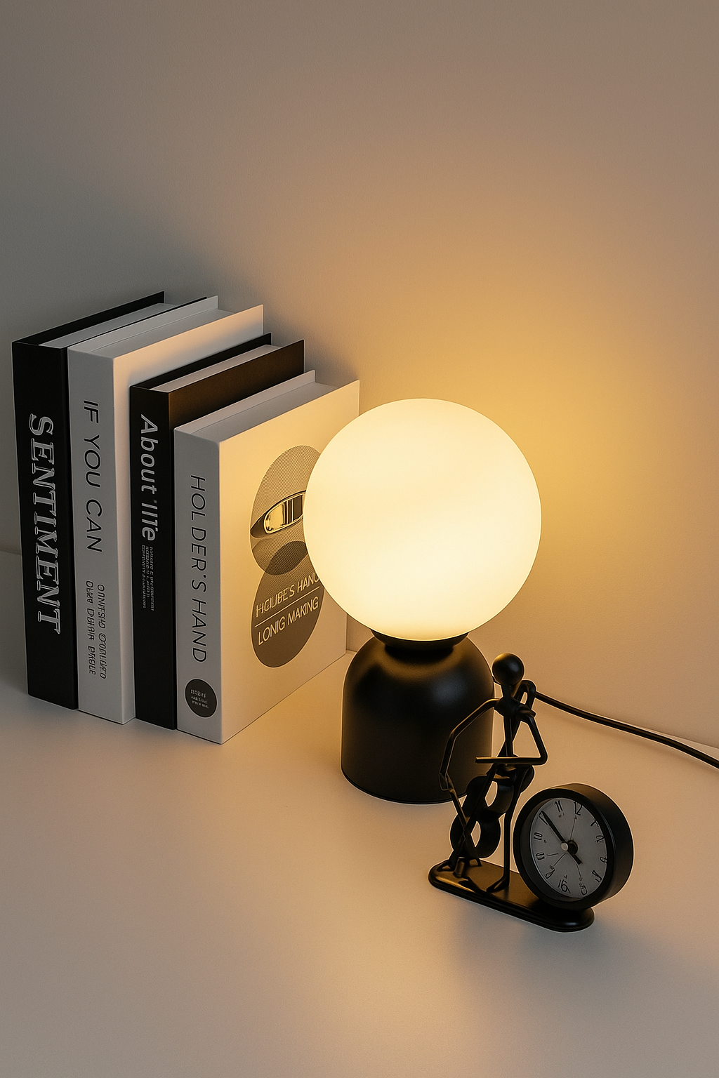 Ironica | Schwarze Tischlampe mit Glas