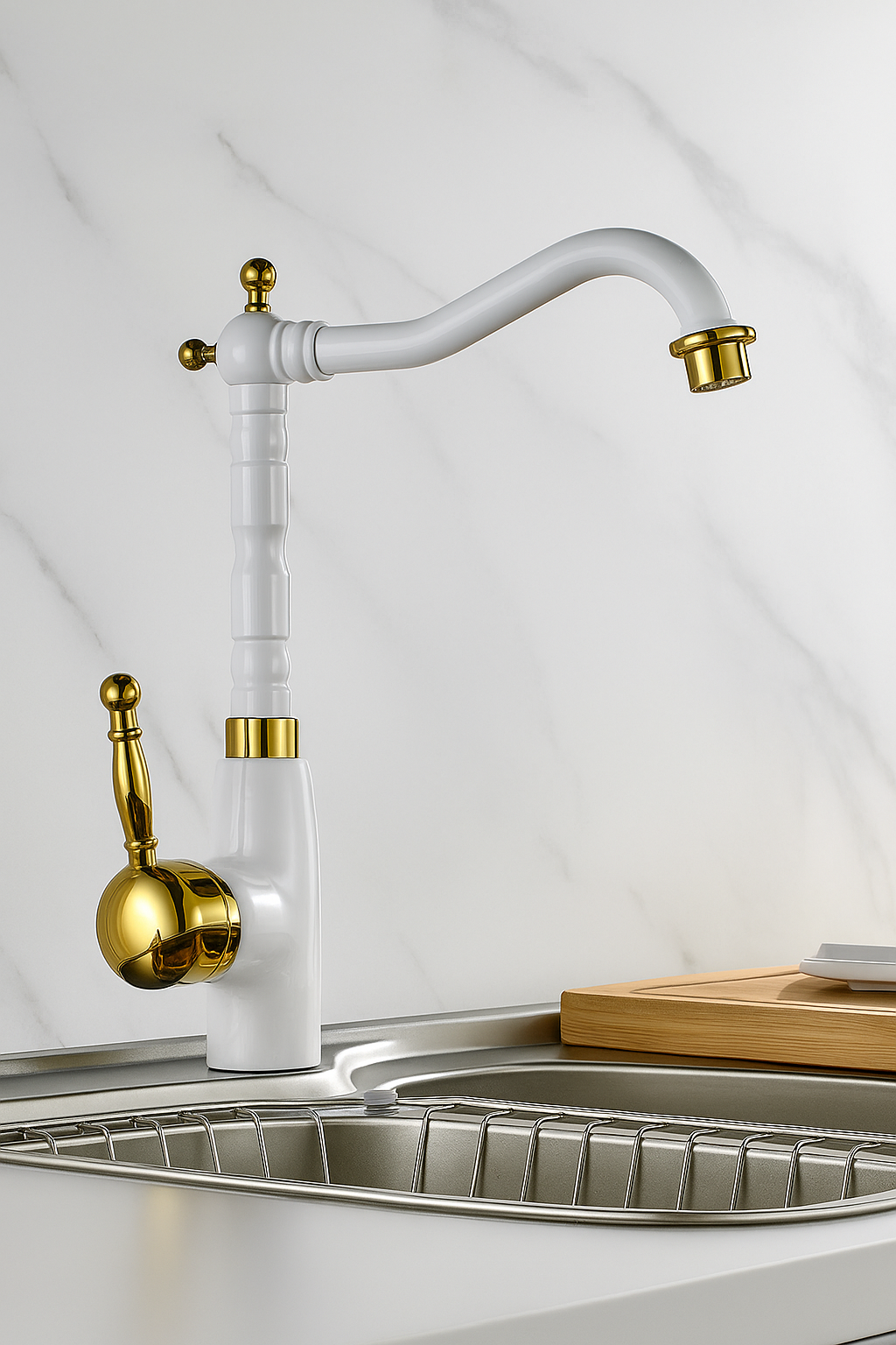 Retro | Küchenarmatur Weissgold