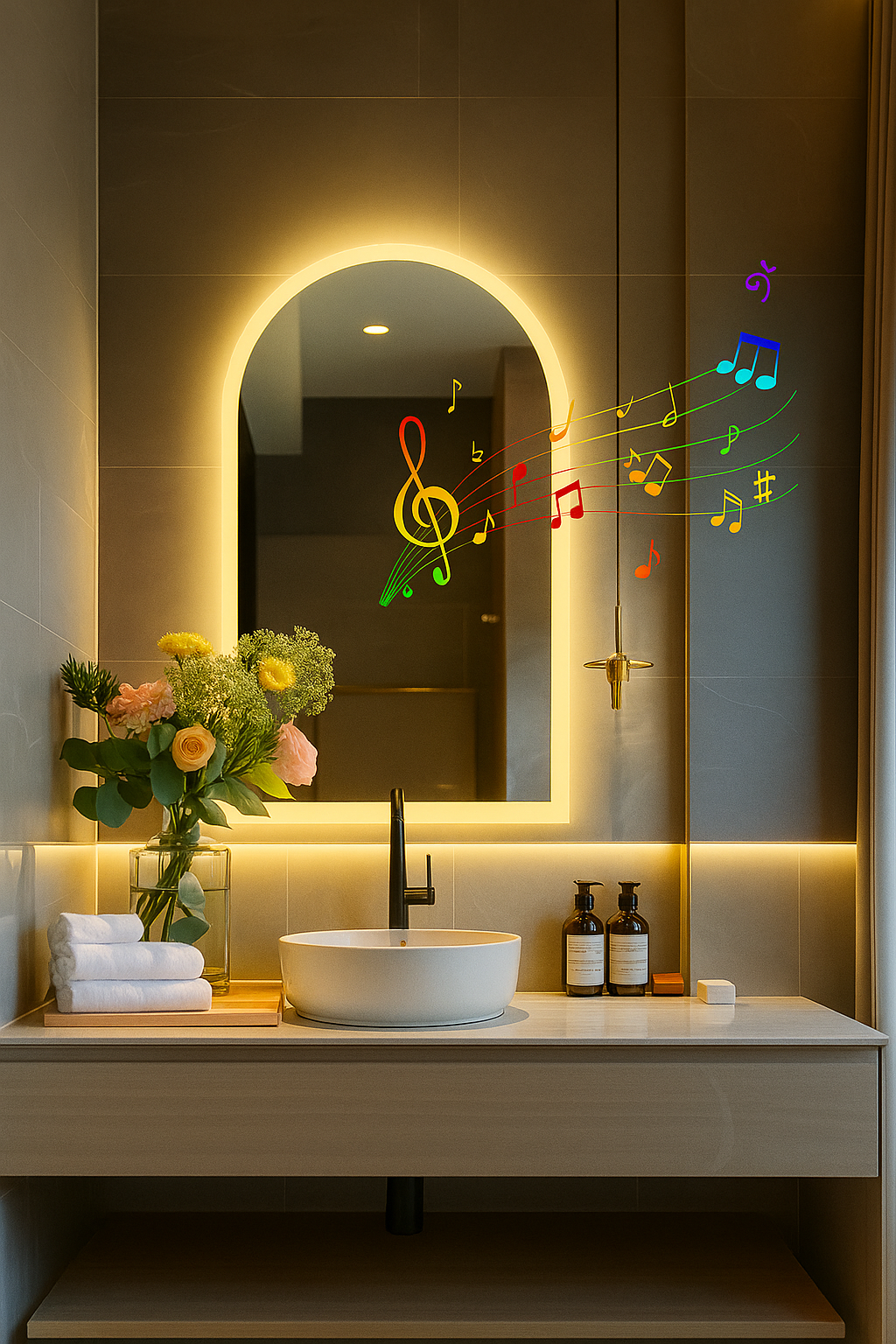 Leon | Led Badezimmerspiegel mit Bluetooth und Antibeschlagsystem