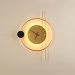 Variant image for Moderne Wanduhr Groß mit LED-Beleuchtung – 57 x 41,5 cm aus Edelstahl und Glas, Metallic-Gold-1