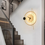 Moderne Wanduhr Groß mit LED-Beleuchtung – 57 x 41,5 cm aus Edelstahl und Glas, Metallic-Gold-1