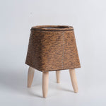 Variant image for Eleganter Blumentopf aus Imitationsrattan mit abnehmbaren Beinen – 14 cm x 21,5 cm für Innen und Außen-5