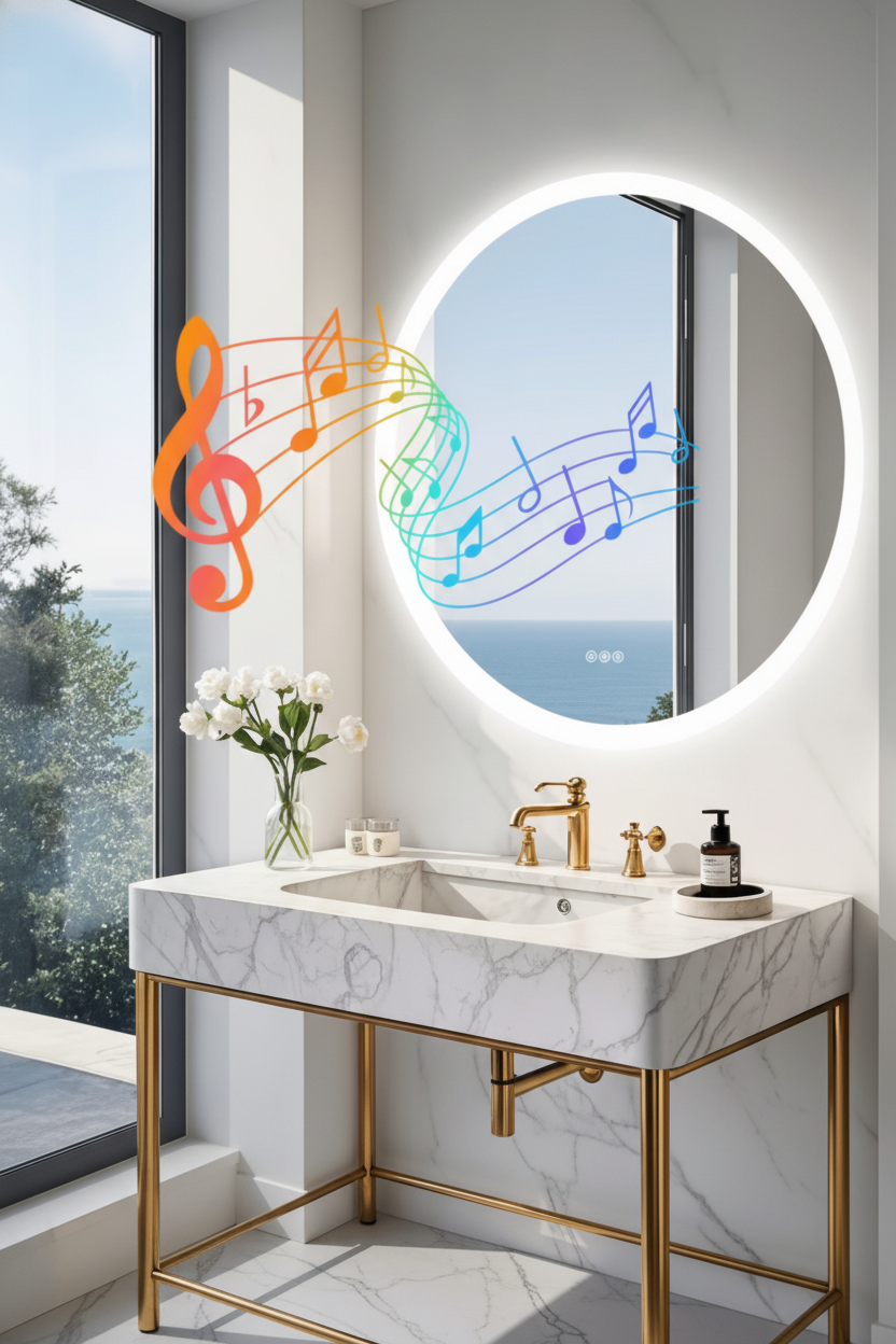 Lena | LED Runder Badezimmerspiegel mit Bluetooth und Anti-Fog-Funktion