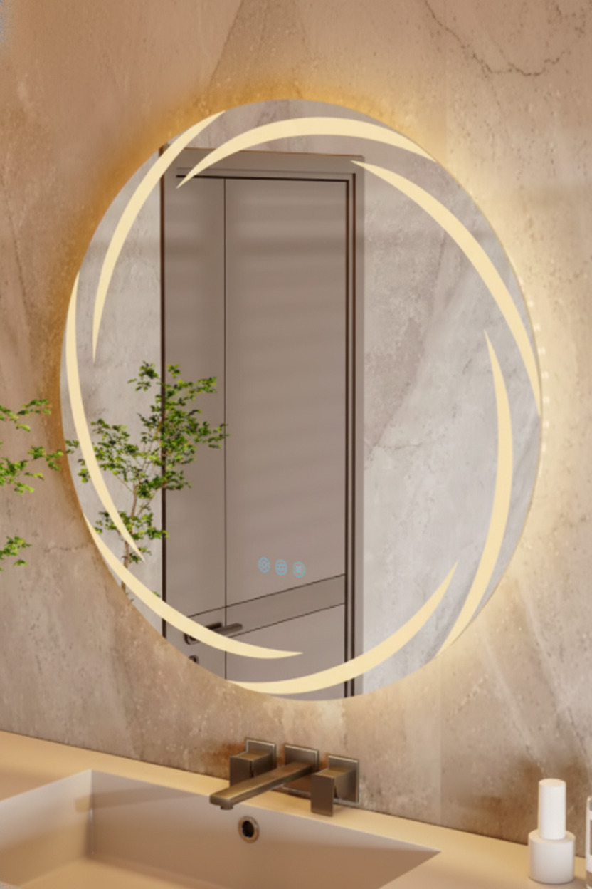 Lana | LED Rund Badezimmer Spiegel mit Anti-Fog-Funktion