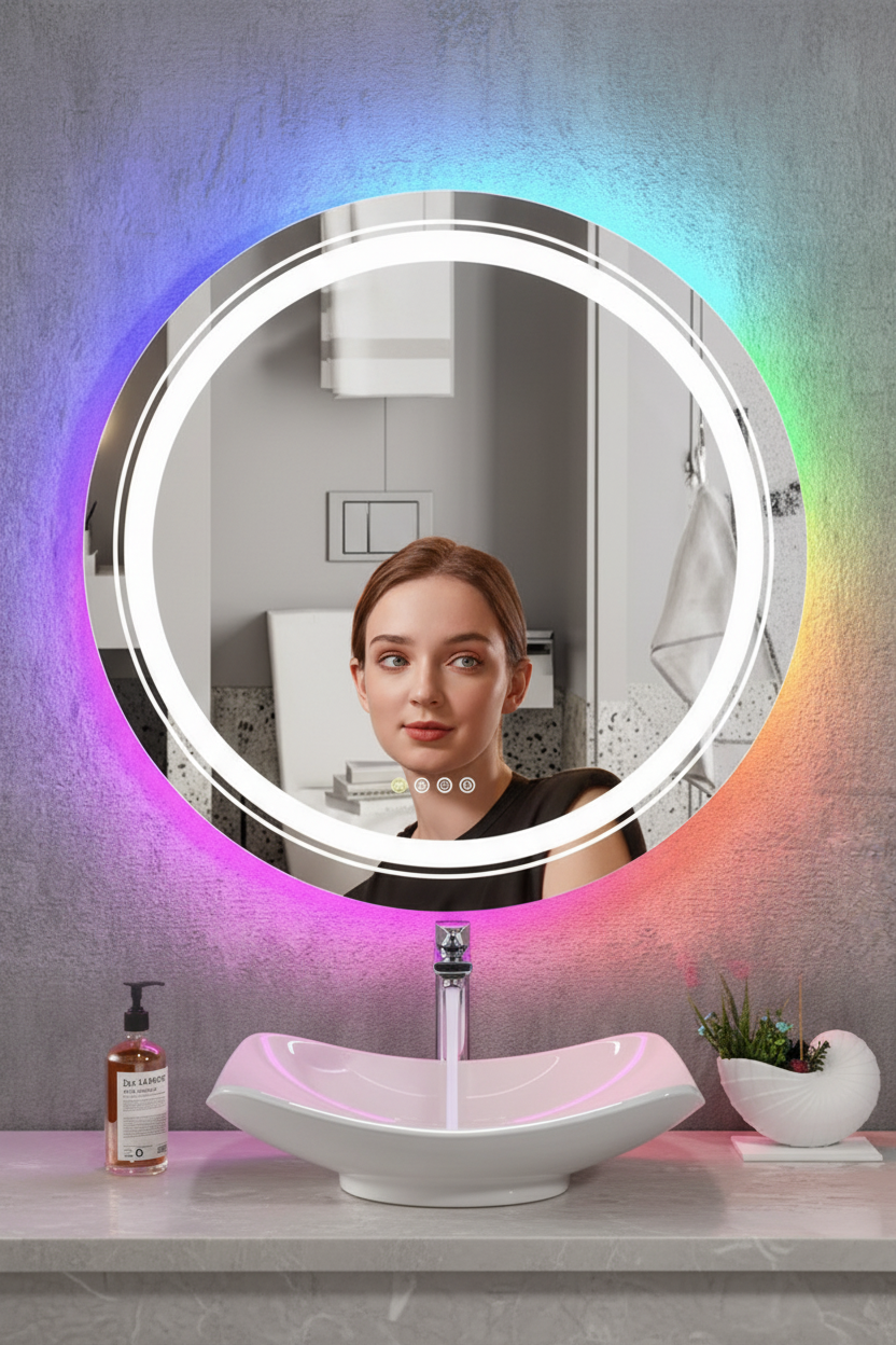 Liora | LED Rund Badezimmer Spiegel mit Anti-Fog-Funktion