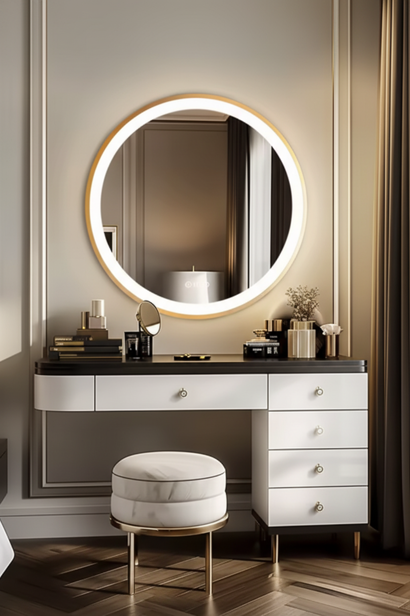 Aurora Luxe | LED Runder Badezimmerspiegel mit Bluetooth und Antibeschlagsystem