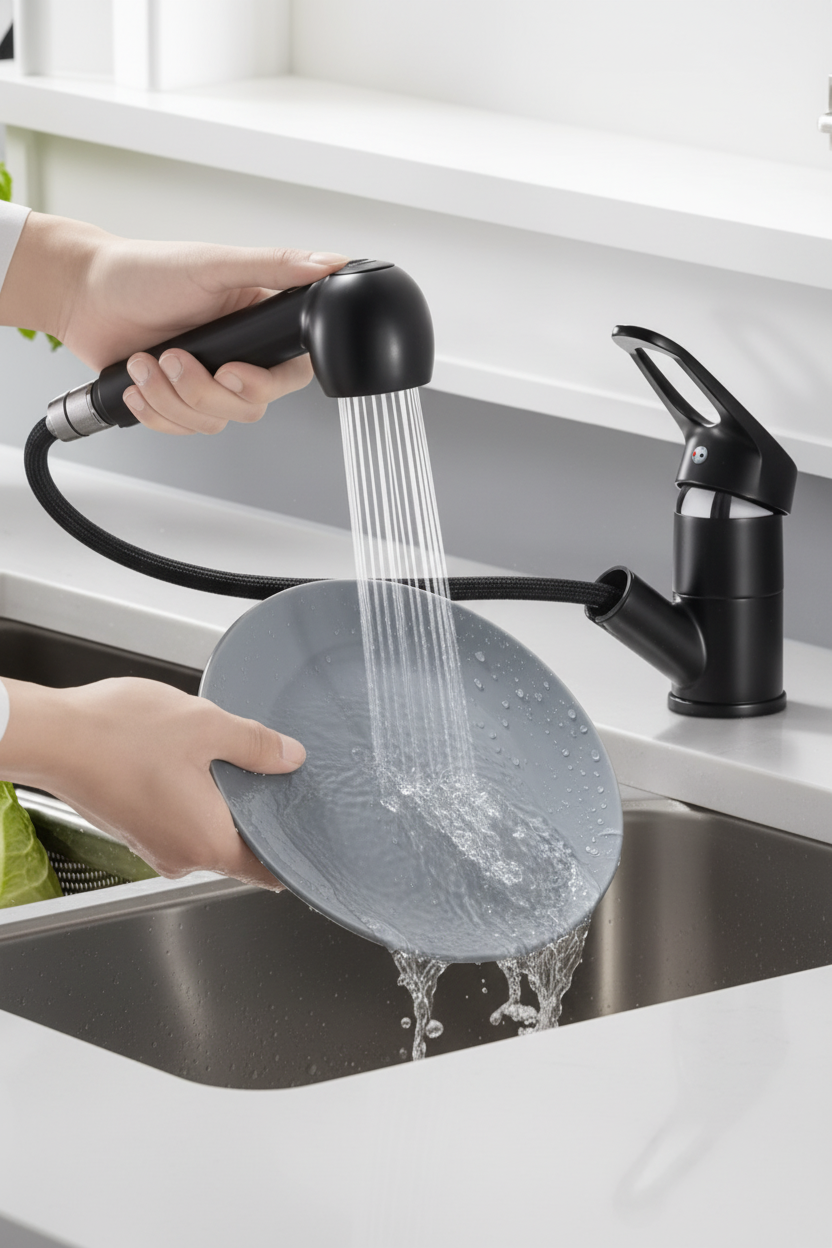 Black |  Ausziehbarer Küchenarmatur