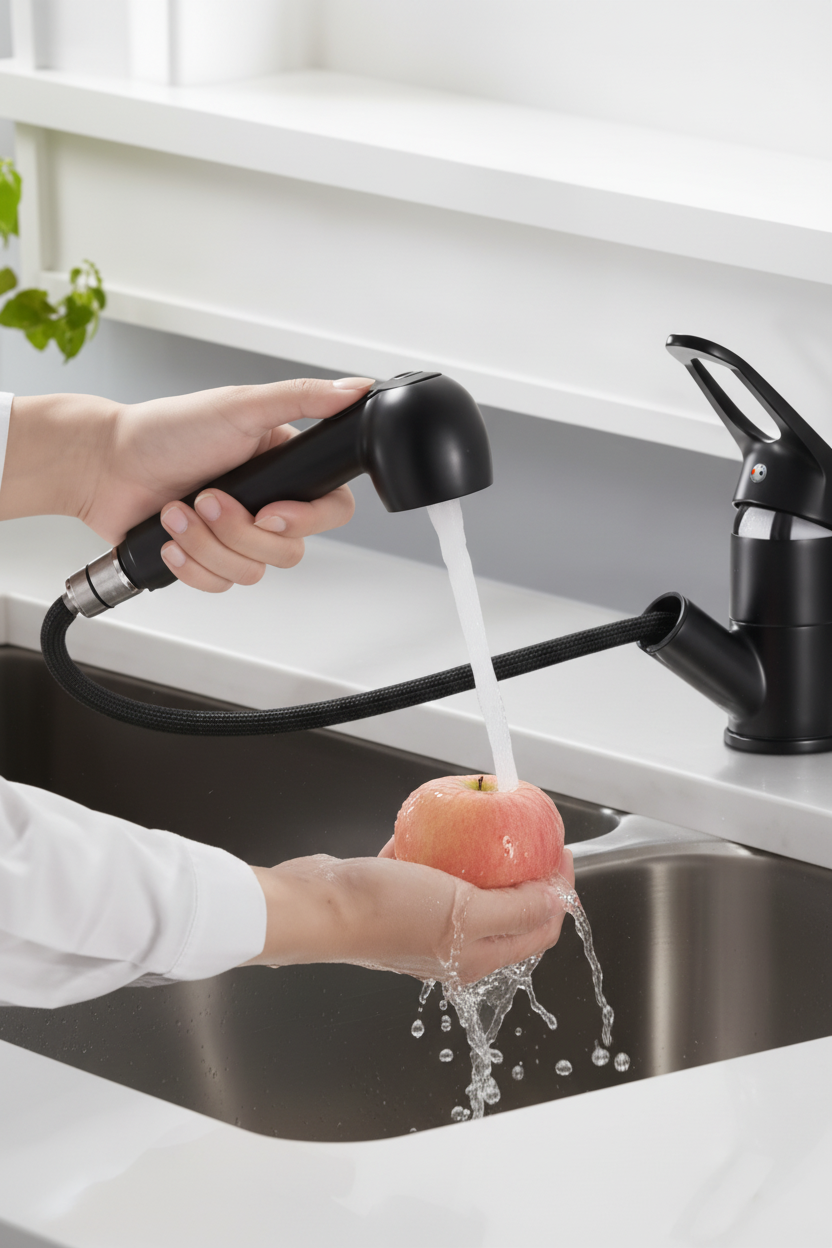 Black |  Ausziehbarer Küchenarmatur