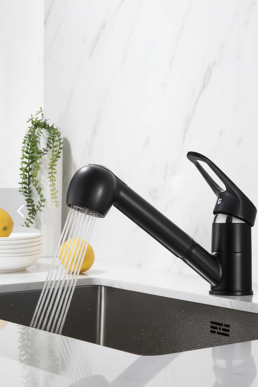Black |  Ausziehbarer Küchenarmatur